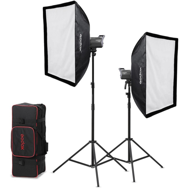 Kit 2 Lampes LED Godox LA200Bi 230W - CRI 96+ - Bowens Mount - Contrôle APP - Pour Streaming Et Vidéo