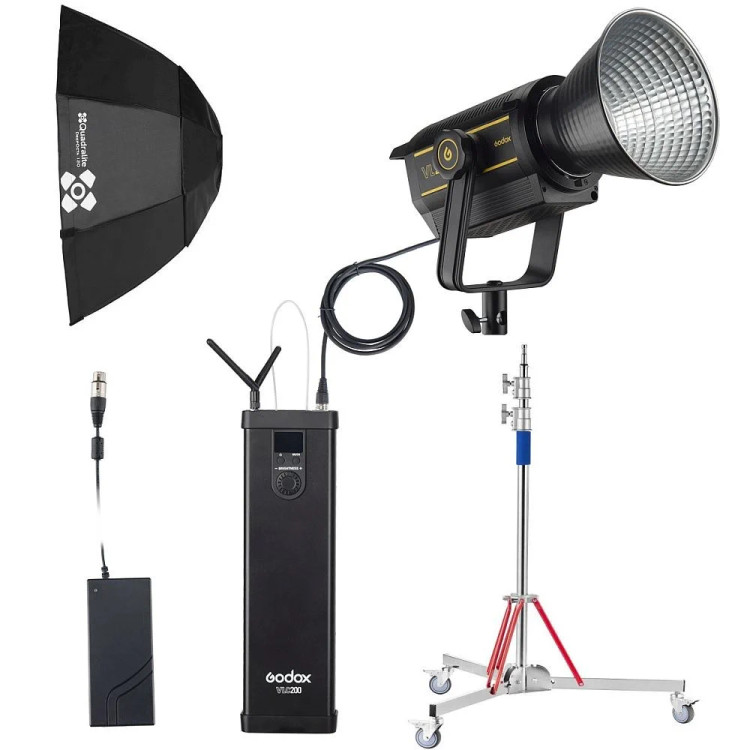 Godox VL200 LED Pro Studio Kit med Stativ og 120 cm Softbox