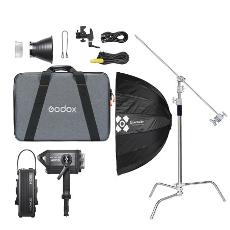 Godox M300D All-Round Kit med C-Stand og Hexadecagon Softbox