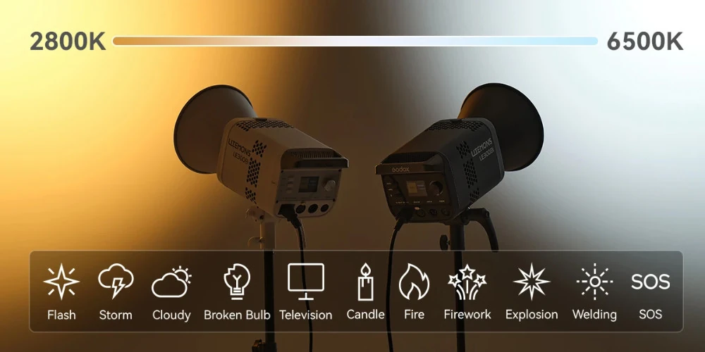 Godox Litemons LE600Bi Bi-Color LED lámpa 610W fekete — Felhasználás és fő műszaki adatok Godox Litemons LE600Bi Bi-Color LED lámpa 610W fekete — Felhasználás és fő műszaki adatok
