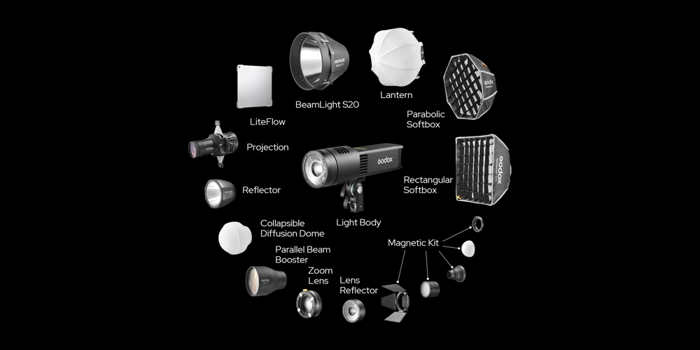 Godox RS100Bi Portable Bi-Color LED Light 100W — High output in a location-ready body Godox RS100Bi Portable Bi-Color LED Light 100W — High output in a location-ready body