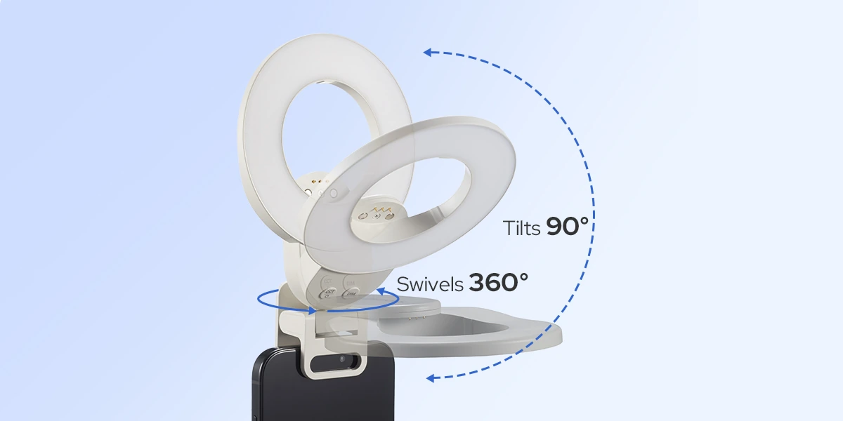 Godox Litemons LR30Bi bi-color smartphone-ledlamp met clip — Tot 75 minuten gebruiksduur
