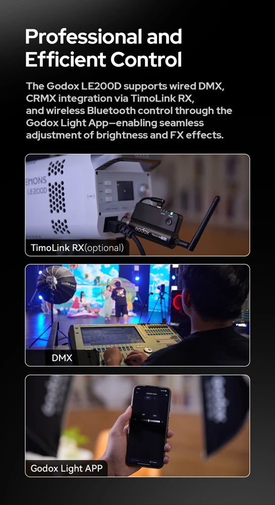 What is included with Godox Litemons LE200D Daylight LED Light 220W White What is included with Godox Litemons LE200D Daylight LED Light 220W White